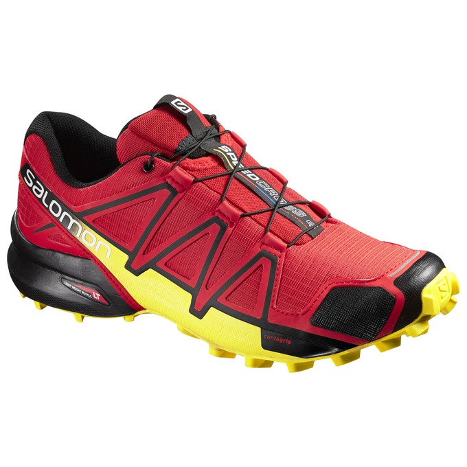 Chaussures De Trail Running Salomon Homme Rouge / Jaune - Salomon SPEEDCROSS 4 - France (5741-XSIZE)